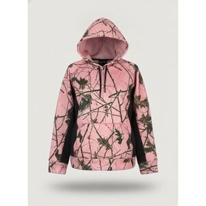 Trail Crest Pink Camo Hoodie Womens XL Black Side Panels Performance Sweatshirt